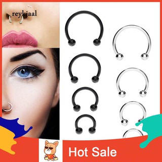 ☞RE 10 Pcs Stainless Steel Horseshoe Bar Lip Nose Septum Ear Ring Stud Body Piercing