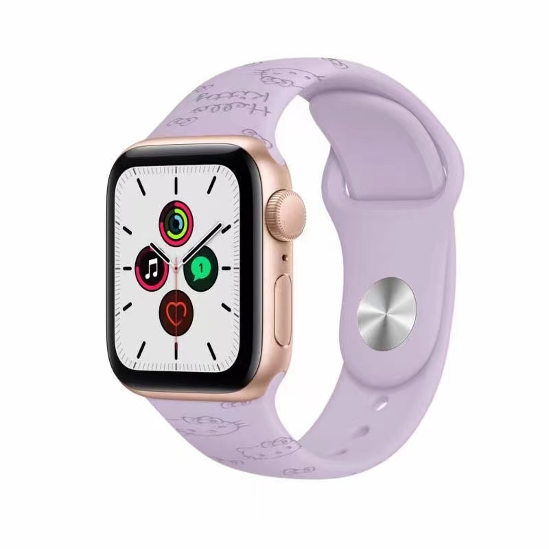Dây đeo họa tiết hoạt hình cho đồng hồ thông minh Apple Watch 1 2 3 4 5 6 7 Se 45mm 4