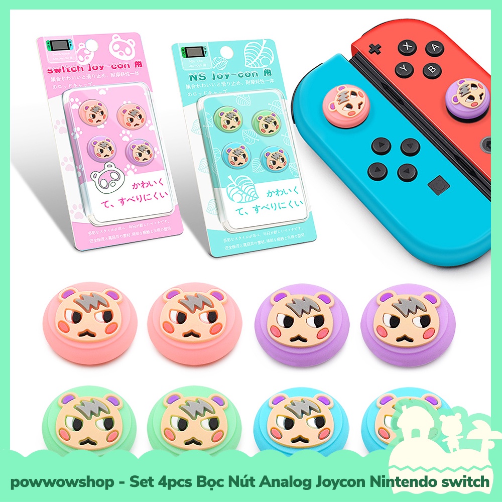 [Sẵn VN - Hỏa Tốc] Set 4pcs Bọc Nút Cần Xoay Analog Joycon Cho Máy Game Nintendo Switch / Lite / Oled Animal Crossing