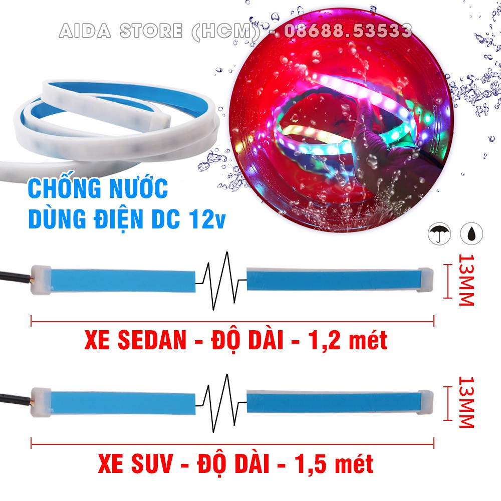 Bộ dây LED cốp xe ô tô  + xi nhan chạy kiểu Audi - DC 12v