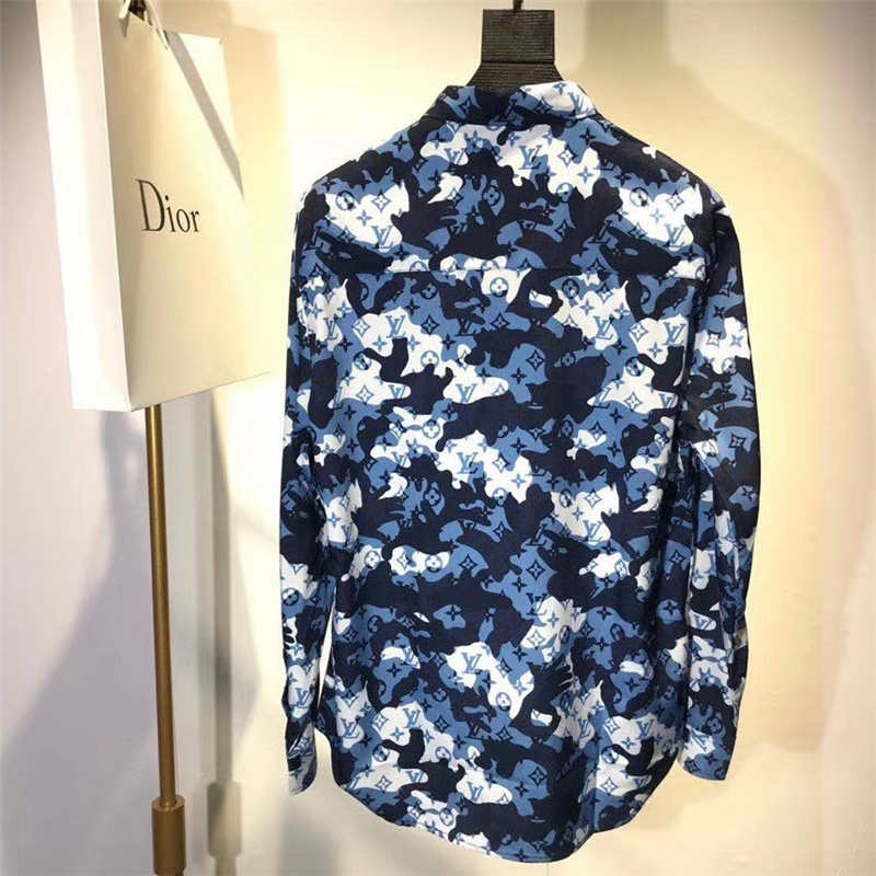 LV New fashion printed long-sleeved casual shirt v26#