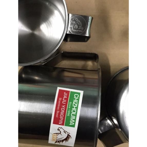 Ca uống nước cốc nước inox 7cmx7cm hiệu con ngựa sáng bóng ca có quai