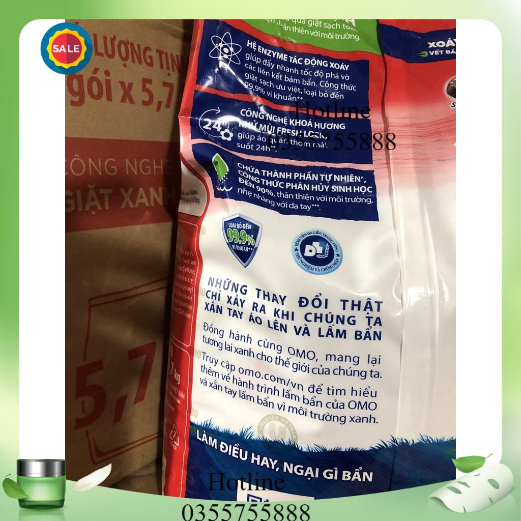 Bột giặt Omo Sạch cực nhanh 5.7 kg đỏ