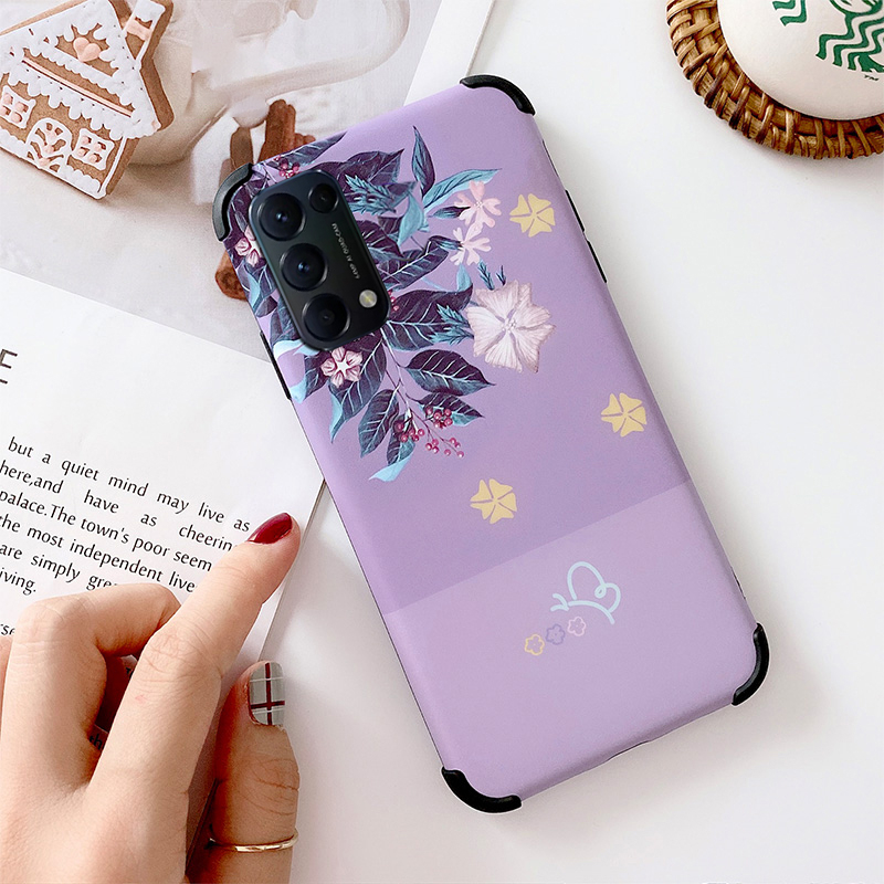 Ốp Lưng Điện Thoại Nhựa Mềm Oppo A74 4g Màu Tím Hoa