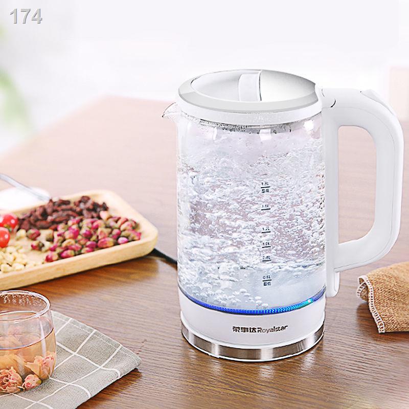 Ấm siêu tốc Royalstar thủy tinh gia dụng tự động ngắt điện đun nước sôi bằng thép không gỉ dung tích lớn GL180