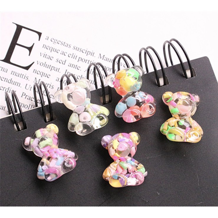 Charm (C46) slime/ Dụng Cụ Charm Trang Trí [Ko Keo &amp; Nút] Hình Gấu Trong Suốt (2.0x2.2 cm) - Giá 1 cái