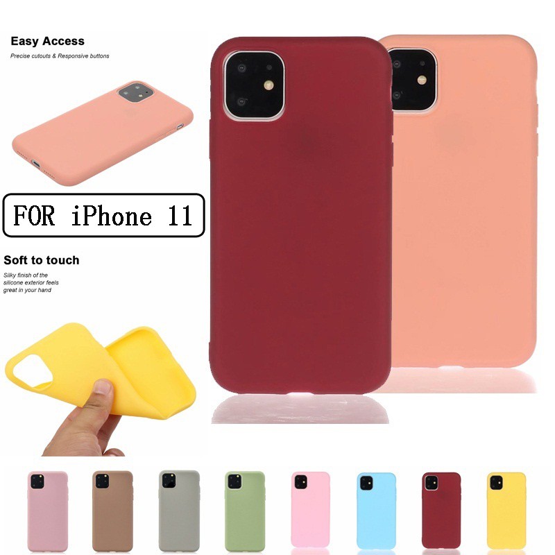Ốp Điện Thoại Tpu Mềm Màu Trơn Cho Iphone 11 11pro 11pro Max Xr Xsmax