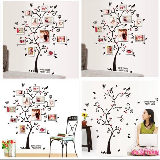 Decal dán tường hình cây lồng ảnh gia đình