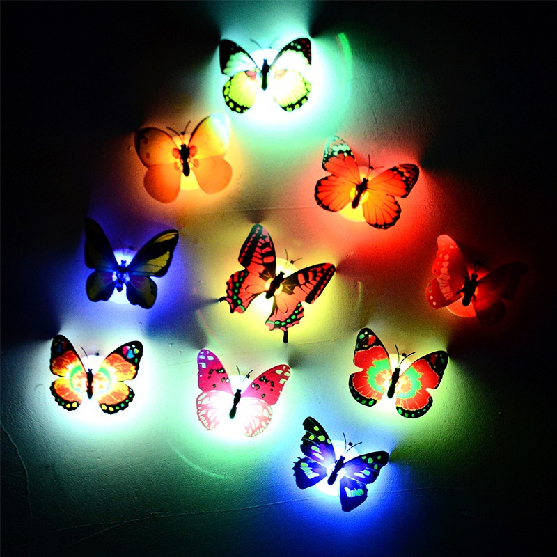 Đèn LED Gắn Tường Hình Bướm Nhiều Màu Sắc Dùng Trang Trí Độc Đáo