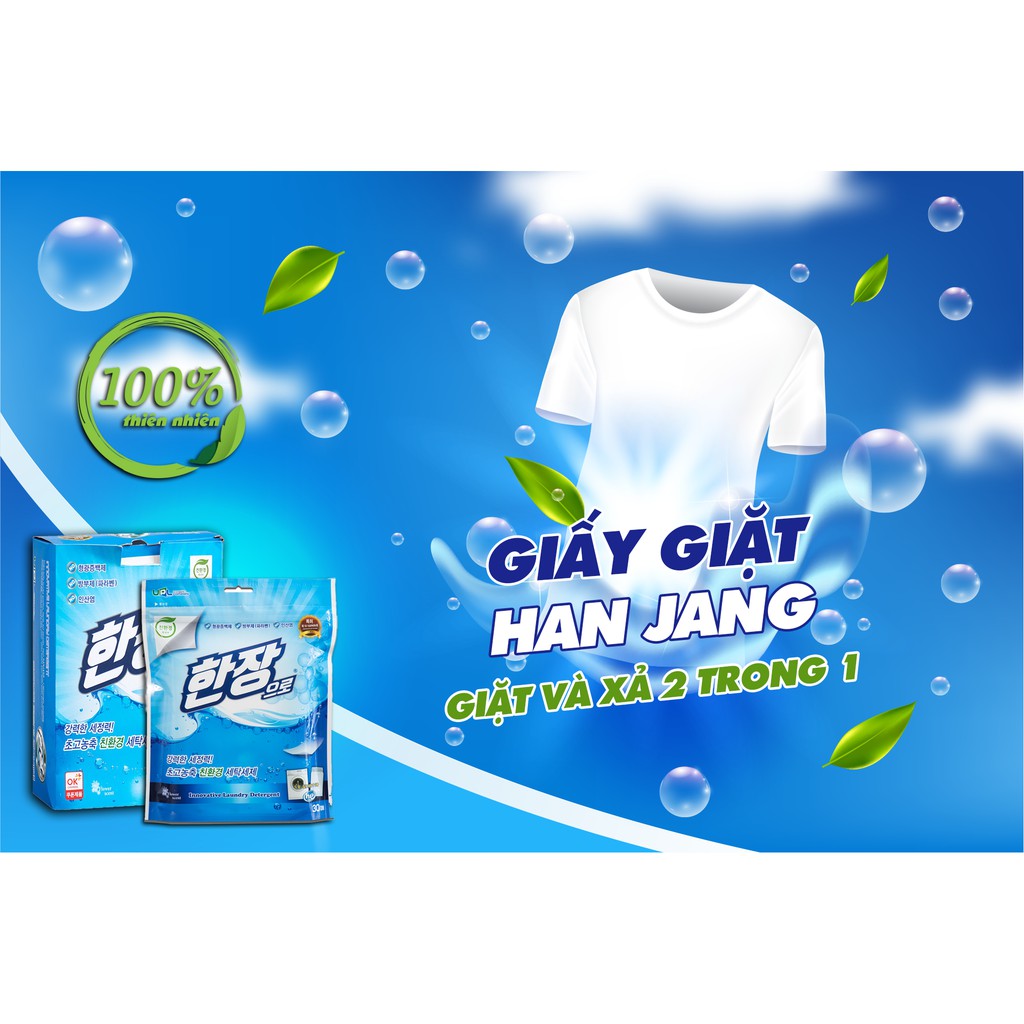 Giấy giặt quần áo Han Jang Hàn Quốc ✅ FREESHIP ✅ Sản phẩm an toàn và thân thiện môi trường