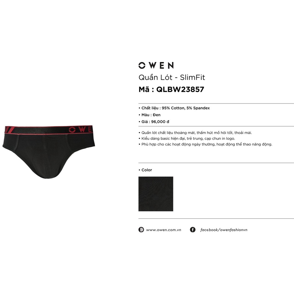 Quần lót tam giác sịp nam Owen quần xì Kiểu Dáng Briefs Chất Vải Cotton Mềm Mịn Co Giãn Thấm Hút Thoát Ẩm Khử Mùi