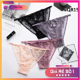 ❣️❣️ FREESHIP 50K ❣️❣️ Quần lót ren QUẦN CHIP REN CẠP DÂY PHỐI NƠ QR15