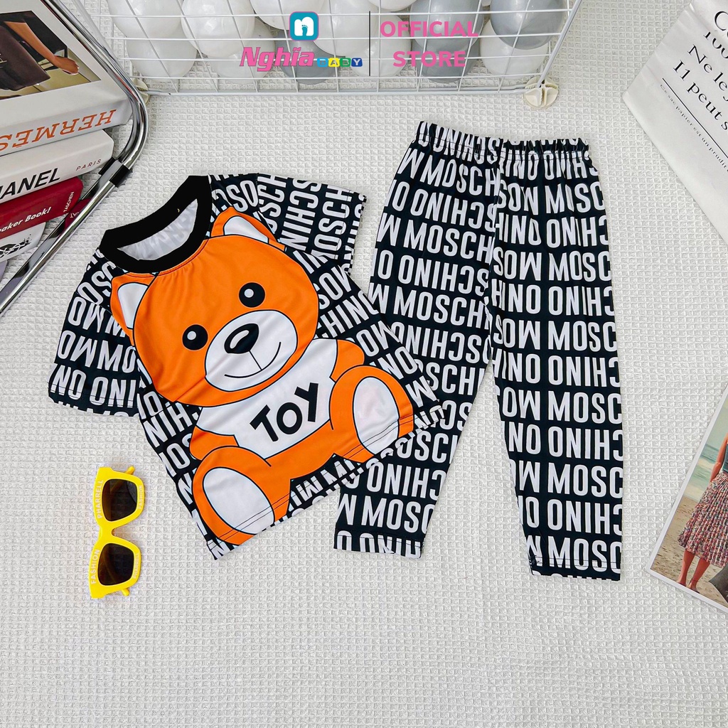 Đồ bộ bé gái thun lạnh 3d NGHĨA BABY dành cho bé từ 10-26kg