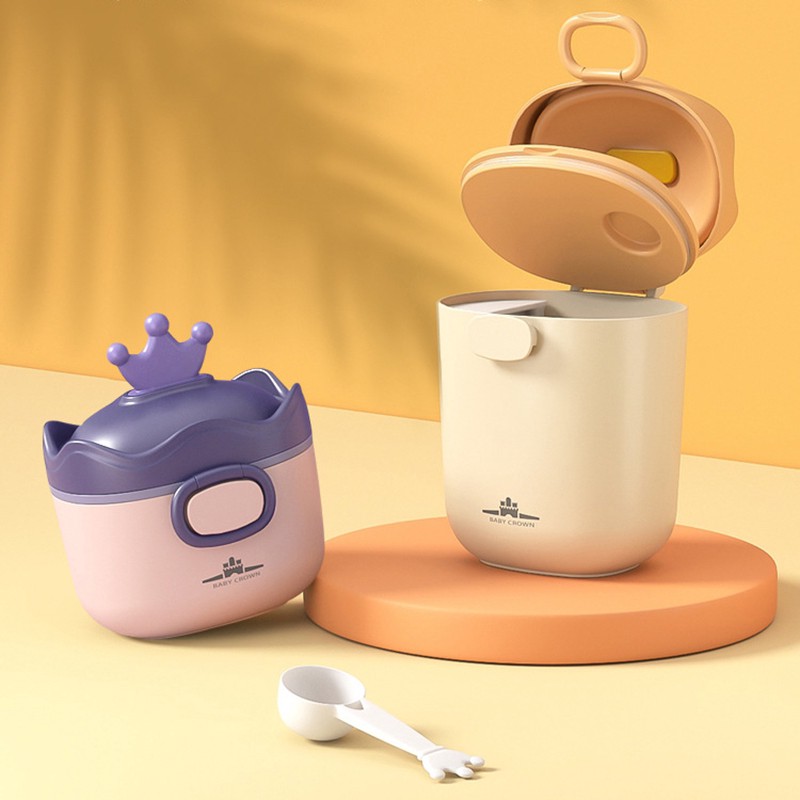 Hộp chia sữa bột cho bé hộp đựng đồ khô hình vương miện cao，Hộp đựng thực phẩm/bột sữa em bé