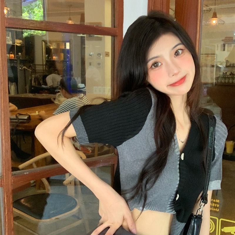 B&amp;G Áo cardigan Dệt Kim Mỏng Cổ Chữ V Dáng Ôm Thời Trang Dành Cho Nữ Mã 2022 Áo phông Nữ JL-TX-144