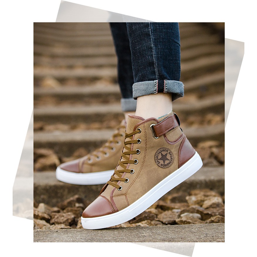 Giày Cao Cổ Nam Đế trắng, Giày Thể Thao Cổ Cao Thời Trang | BigBuy360 - bigbuy360.vn