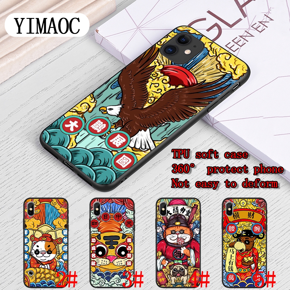Ốp điện thoại mềm họa tiết Trung Quốc cho iPhone XS Max XR X 11 Pro 7 8 6 6S Plus