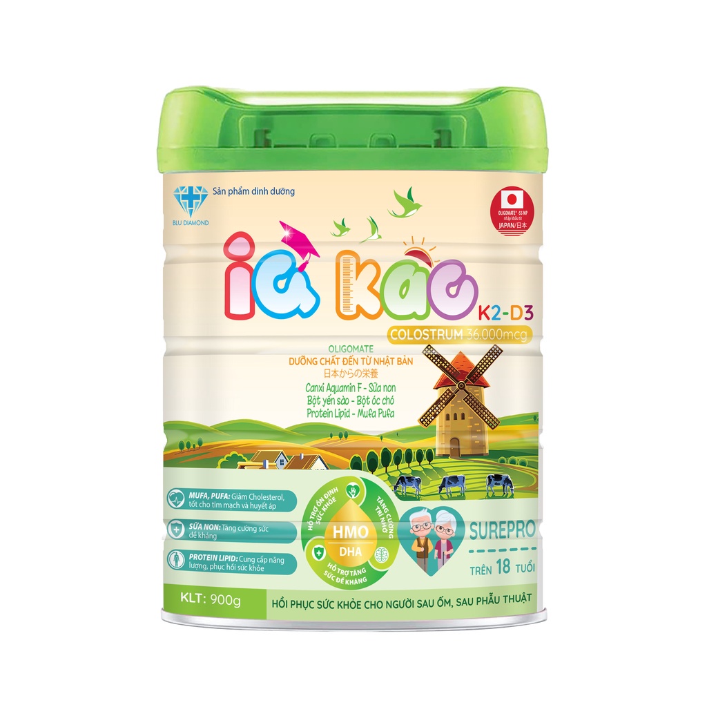 Sữa bột IQ KAO SURE PRO dành cho người mới ốm dậy, người cần phục hồi sức khỏe hộp 900g