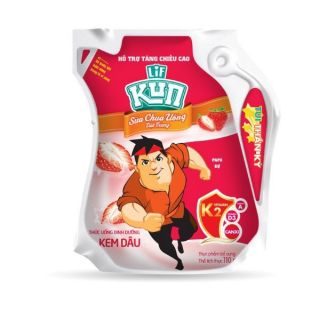 Sữa trái cây lif kun túi 110ml vị cam,dâu,nho,sôcola.