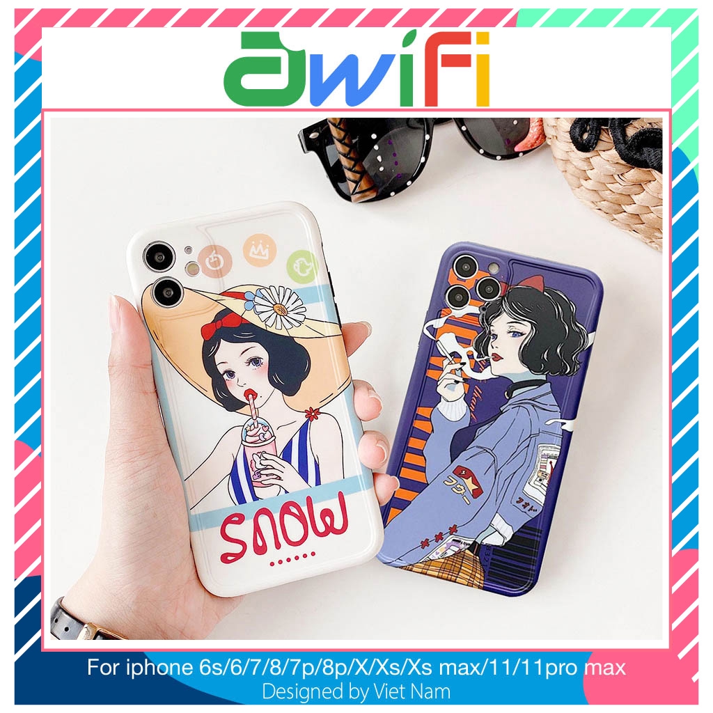 Ốp lưng iphone imd Cô gái cá tính 5/5s/6/6plus/6s/6splus/7/7plus/8/8plus/x/xr/xs/11/12/pro/max/plus/promax - Awifi | BigBuy360 - bigbuy360.vn