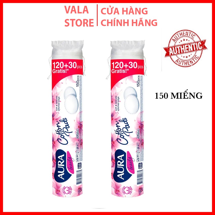 Bông Tẩy Trang Aura Cotton Beauty Cotton Pads Chính Hãng 150 Miếng Vala store