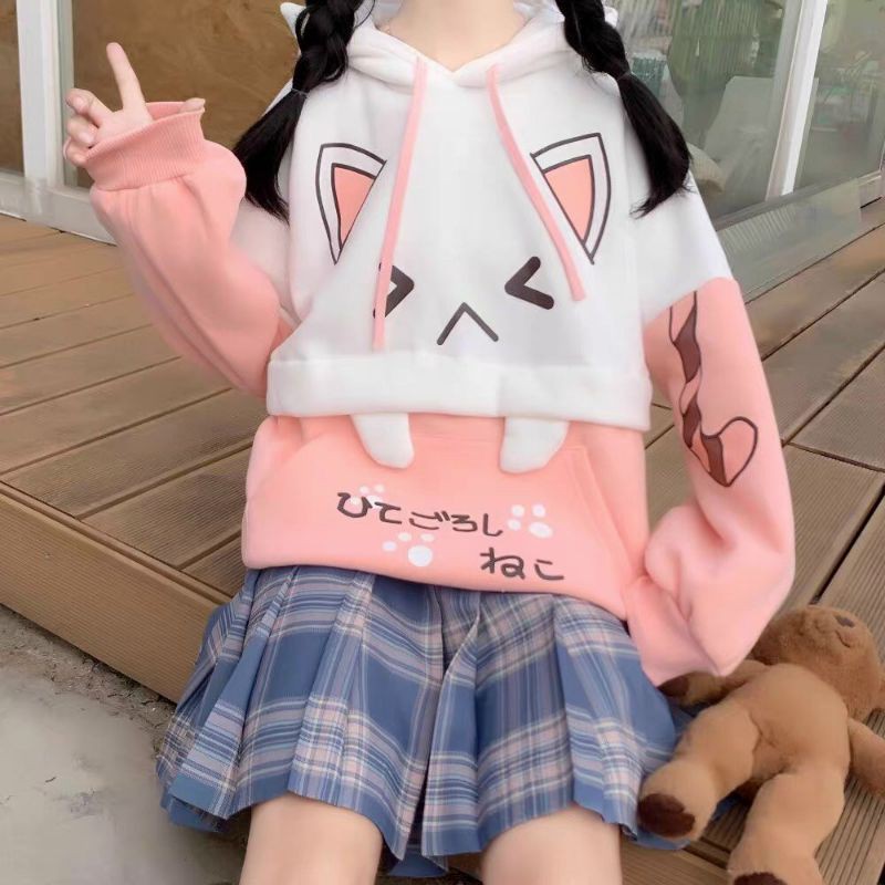 Áo khoác hoodie unisex nam nữ kiểu mèo kute có video ảnh thật | BigBuy360 - bigbuy360.vn