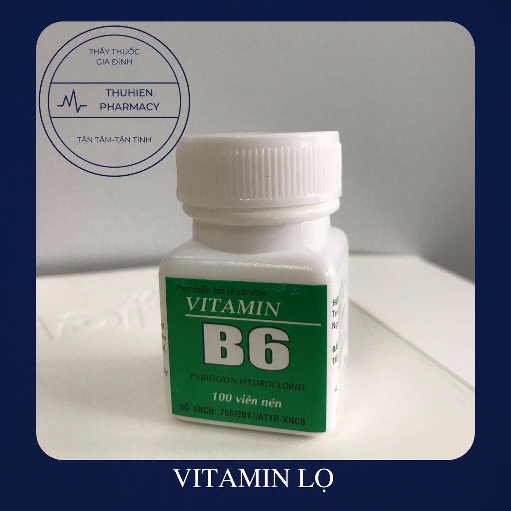 CÁC VITAMIN DẠNG LỌ Vitamin B1, Vitamin B2, Vitamin B6, Vitamin PP, Vitamin C (Lọ 100 viên)