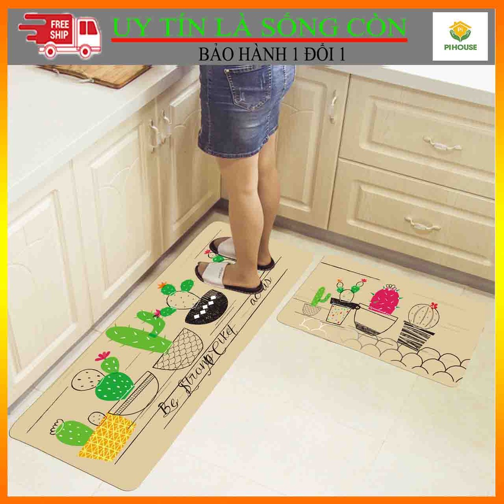 [ Chọn Mẫu] Thảm bếp lau chân Pihouse chống trơn trượt, thảm chùi chân nhà tắm lót sàn cửa ra vào
