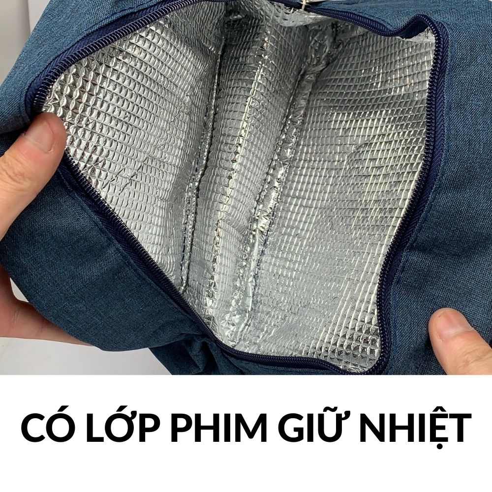 Túi đựng hộp cơm giữ nhiệt có lớp cách nhiệt vải chống thấm nước mã 20064