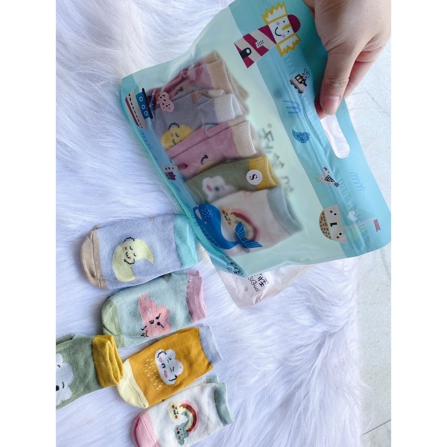 Sét 5 Đôi Tất Babi Chống Trơn Trượt Cho Bé Yêu