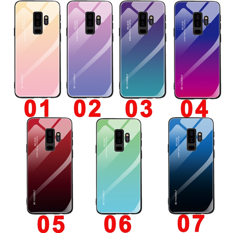 Ốp lưng kính cường lực cho điện thoại Samsung Galaxy S8/S8 Plus/ S9/ S9 Plus/ Note 8