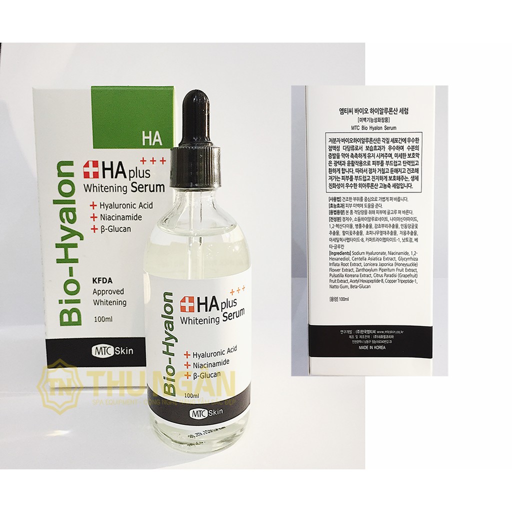 HA PLUS WHITENING SERUM - Serum cấp ẩm, trắng sáng Bio Hyalon serum Ha 100ml dùng trong spa thẫm mỹ viện