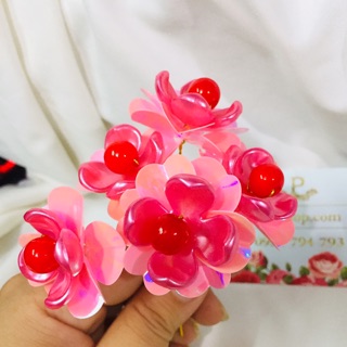 Combo 5 hoa đào 3D 4cm nguyên liệu HandMade phk shop