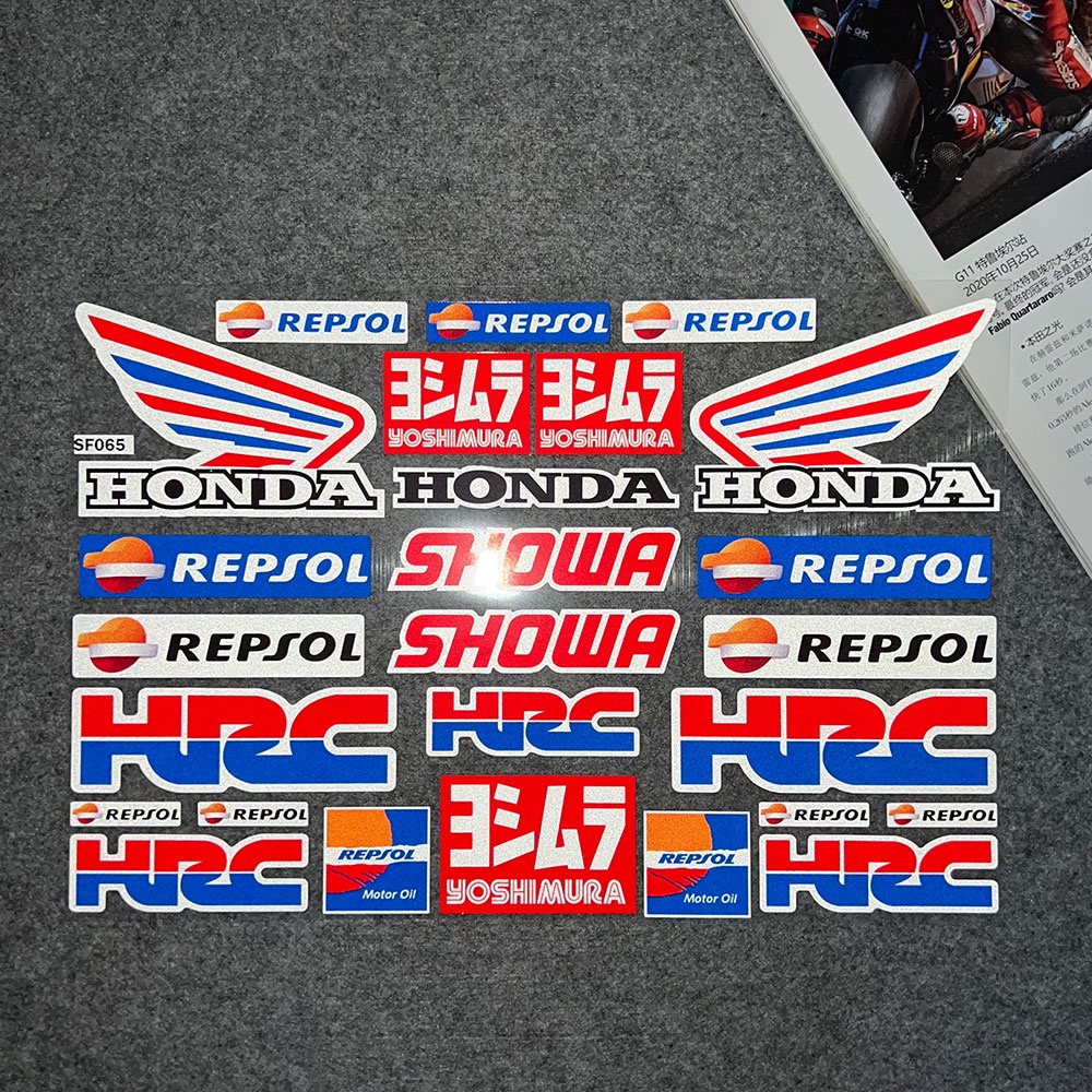 Miếng Dán Phản Quang Chống Thấm Nước Cho Xe Mô Tô Honda HRC CBR1000RR/650F/600/500/300/250 VFR800X MN4 Forza 125 250 300 350 750 PCX 150