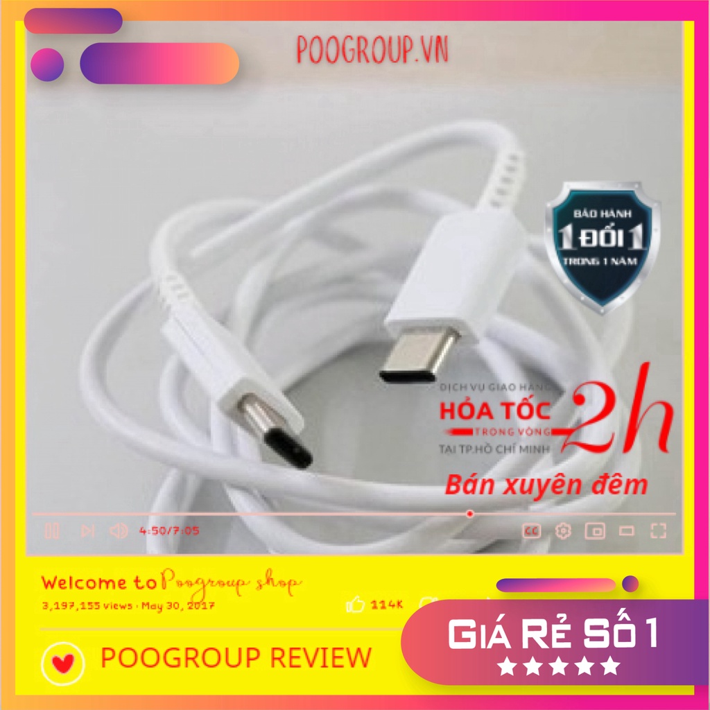 🔥ZIN 🔥Cáp sạc samsung type c to type c(cho note 10+,iphone 11 pro max....)