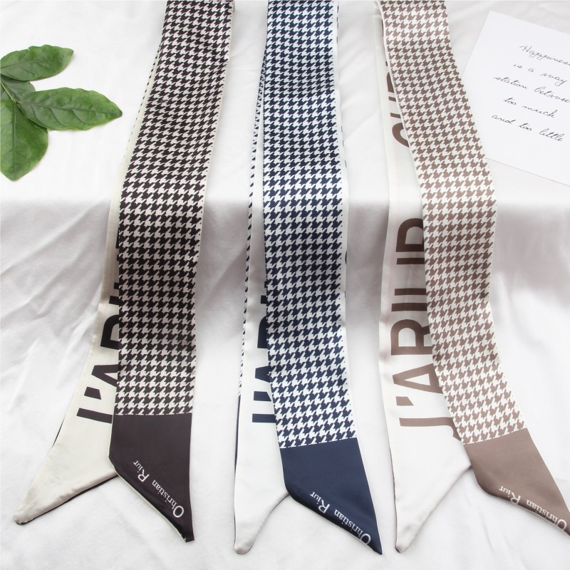 Khăn Quàng Cổ Nhỏ Bằng Lụa Có Dây Ruy Băng Cho Nữ