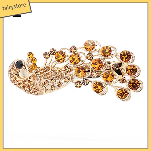 Kẹp tóc hình chú công đính đá thanh lịch