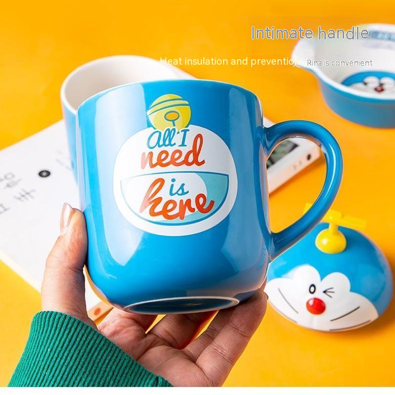 Cốc Uống Nước Có Nắp Đậy Hình Doraemon Xinh Xắn cốc đôi cái ca cốc văn phòng Quà tặng