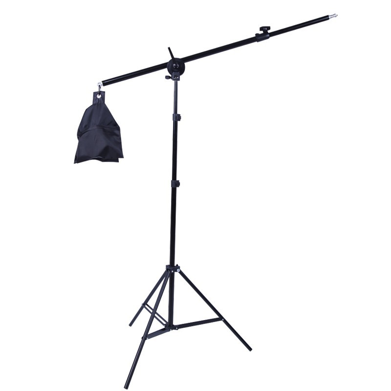 COMBO chân đèn studio 2.1m + Tay treo đa năng (treo đèn, camera, điện thoại)