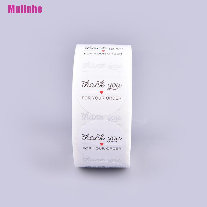 Set 500 cuộn nhãn dán in chữ Thank You For Your Order