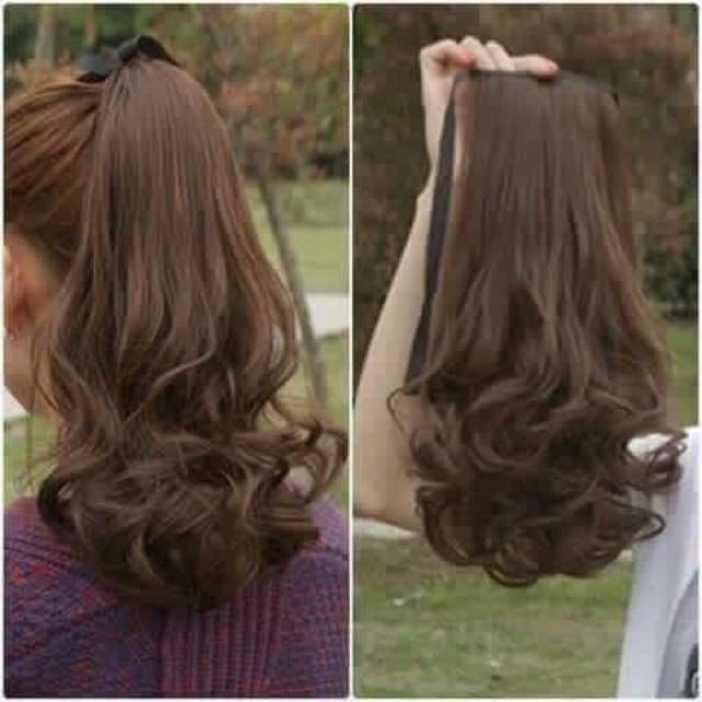 Tóc giả cột xoăn ngắn 35cm tơ cao cấp140gam-sỉ 39k