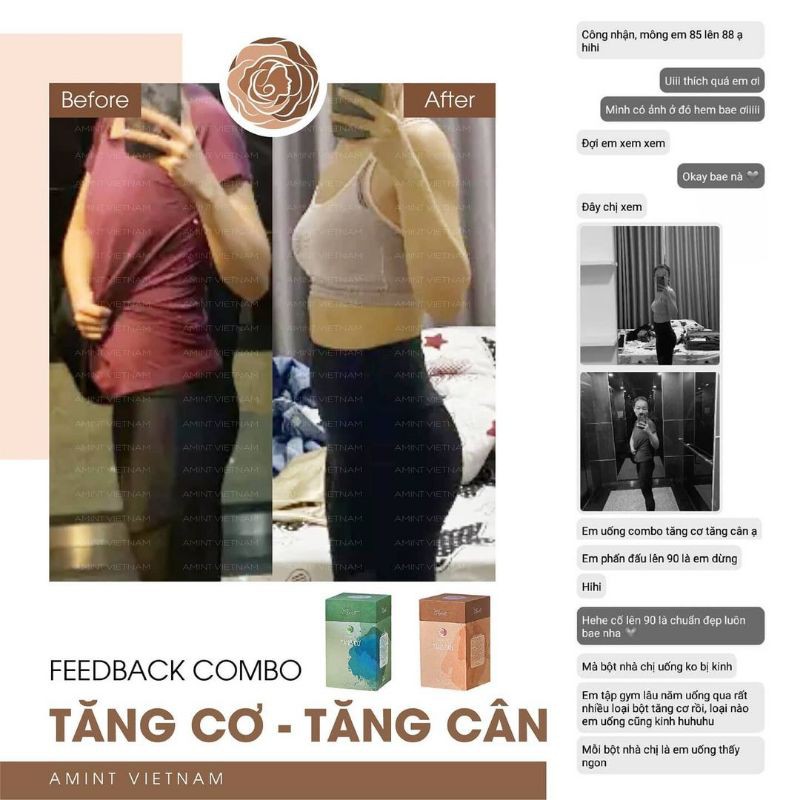 Combo tăng cân + tăng vòng 3 ( tặng kèm quà xinh+ cẩm nang ăn uống và bài tập tăng size tại nhà)