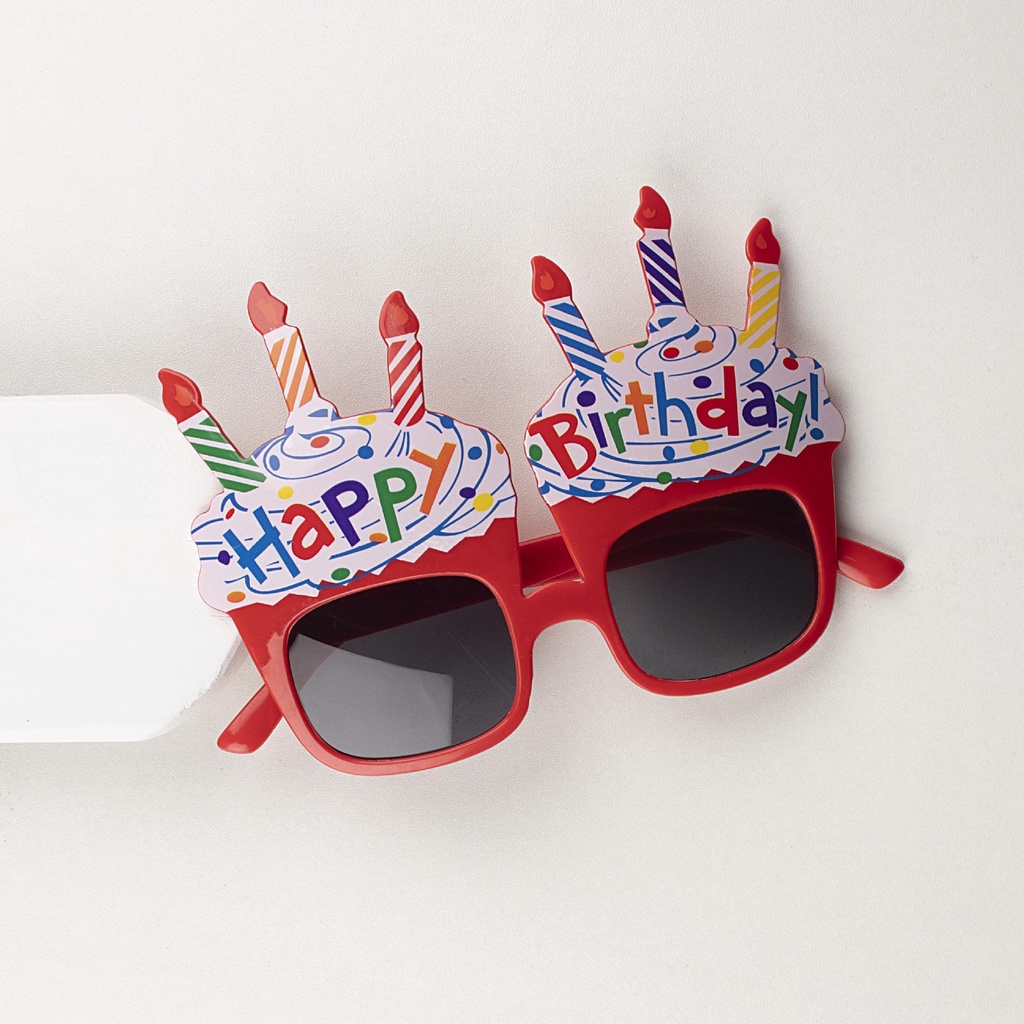 Mắt kính chữ Happy Birthday phụ kiện sinh nhật hình chữ và nến