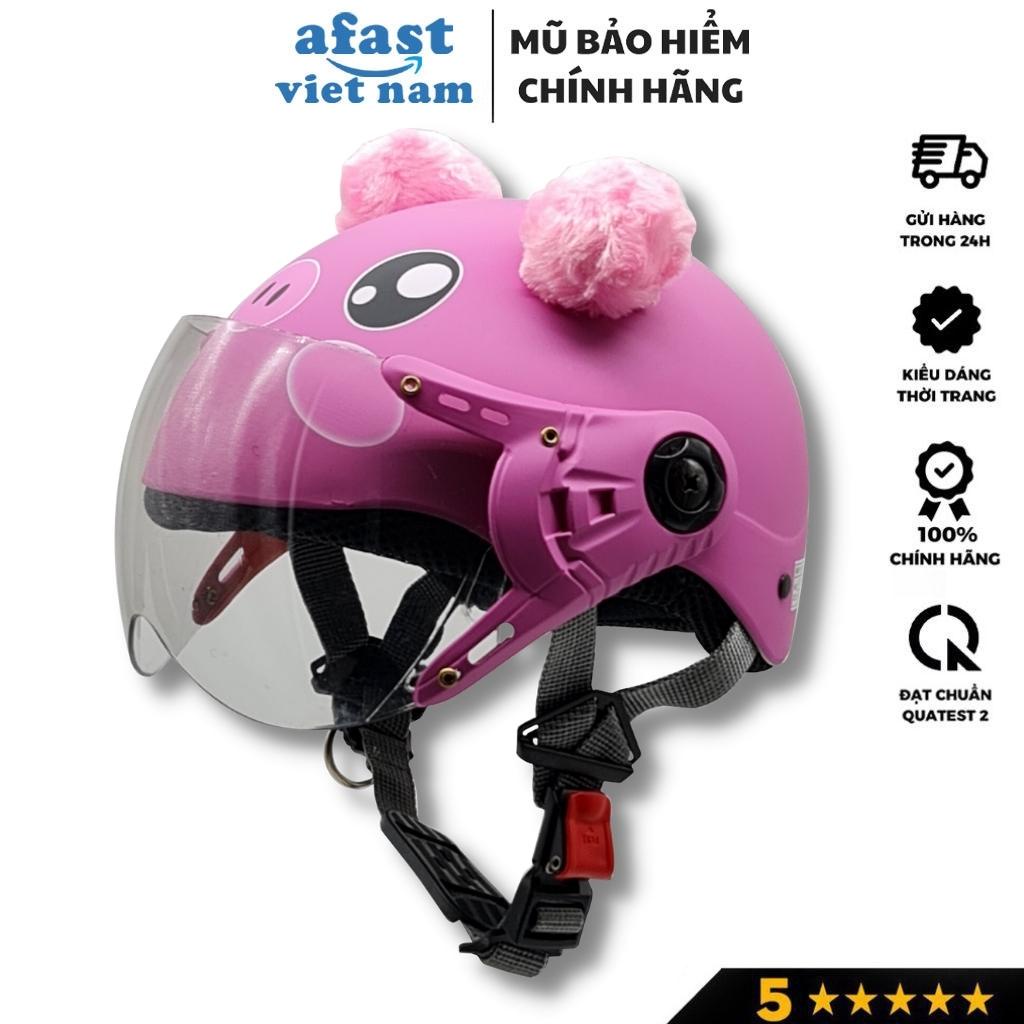 Mũ bảo hiểm cho bé từ 3-7 tuổi SRT ASA01, họa tiết dễ thương, có tai ngộ nghĩnh