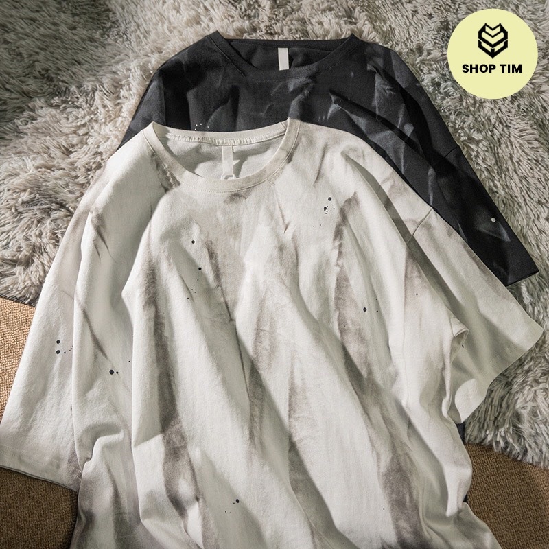 Áo thun Unisex Loang TIM FASHION - Áo phông tay lỡ nam nữ, form rộng. Phong cách Street Style. 02