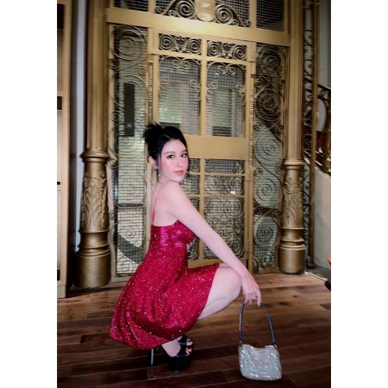 Đầm xòe 2 dây cúp ngực kết đa