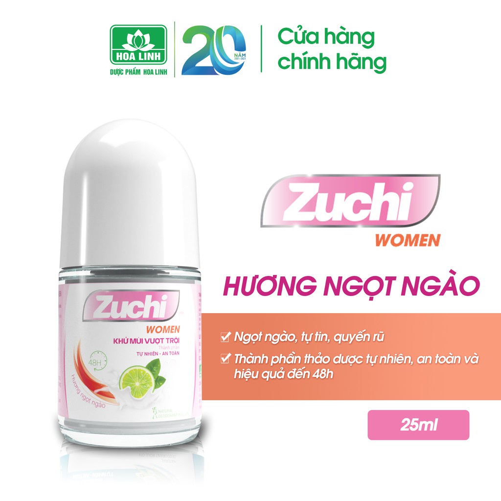 Lăn Khử Mùi Zuchi (Women) – Hương ngọt ngào 25ml