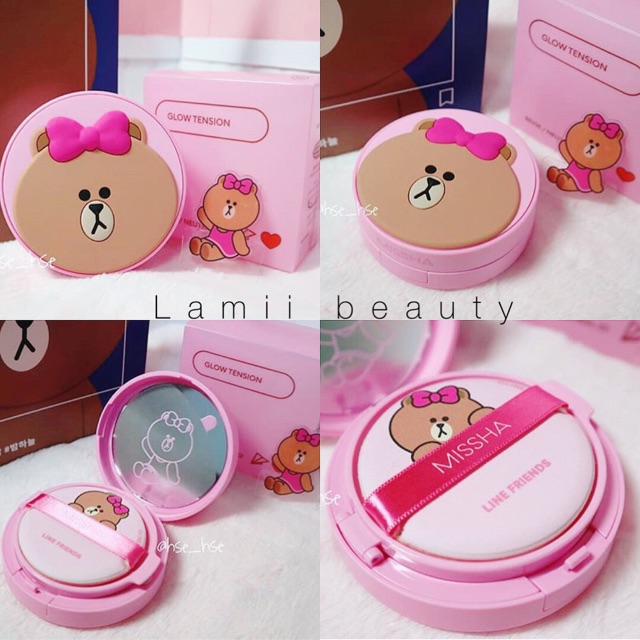 Phấn nước MISSHA LINE FRIENDS GLOW TENSION CUSHION SPF 50 PA+ | BigBuy360 - bigbuy360.vn