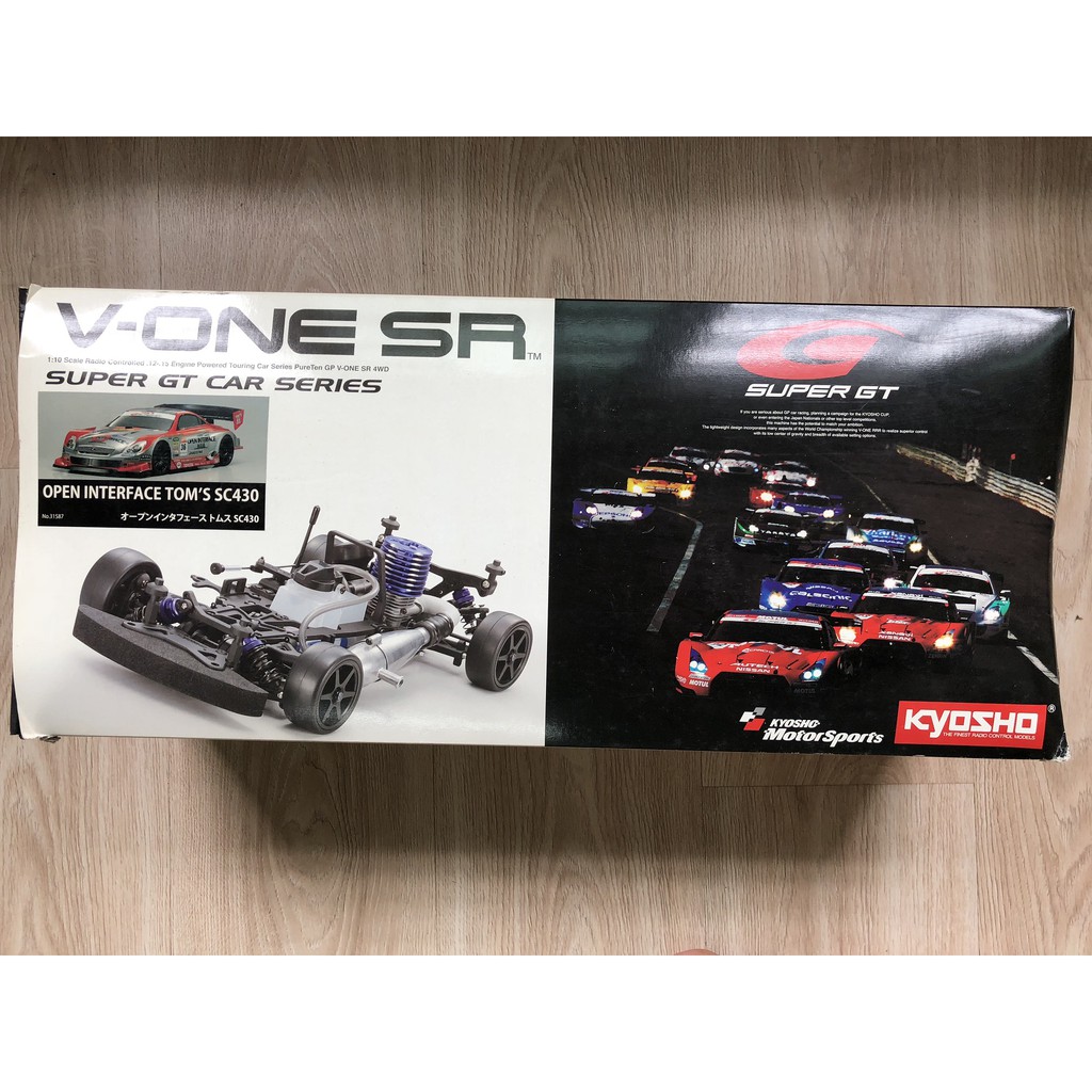 Kit xe mô hình chạy xăng 1/10 Kyosho V-One SR Chassis Kit, hàng mới nguyên thùng, bao gồm khung xe, động cơ