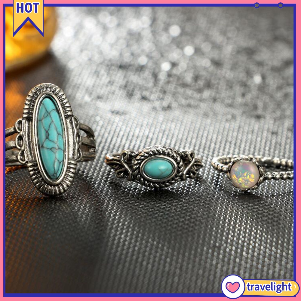 Set 9 nhẫn đeo khớp ngón tay phong cách Boho thời trang cho nữ